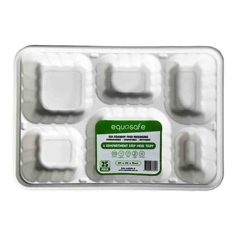 6CP Deep Meal Tray 25Pcs
