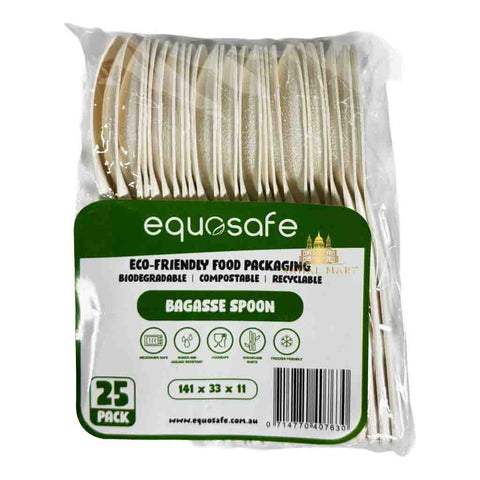 140mm Bagasse Spoon 25Pcs