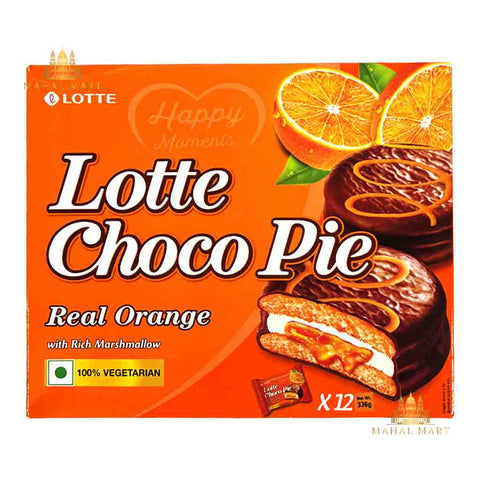 Lotte Choco Pie Real Orange with Rich Marshmallow