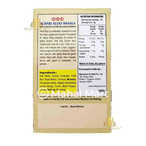 MDH Achari Aloo Masala 100g - Mahal Mart
