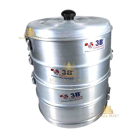 Aluminium Momo Steamer with Black Knob 10Inch