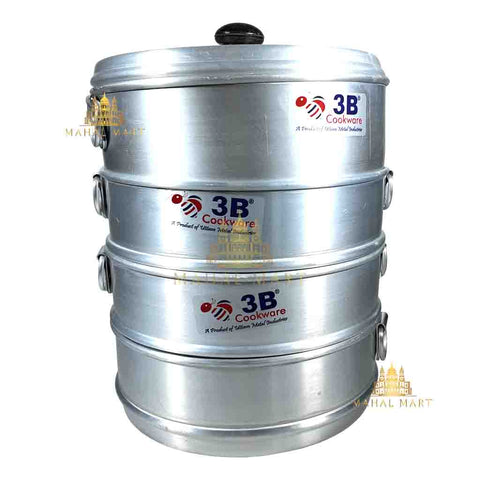 Aluminium Momo Steamer with Black Knob 10Inch