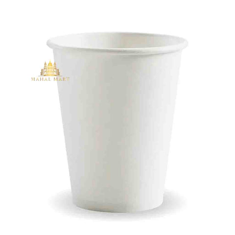 8oz Single Wall White Equo Cups 50Pcs