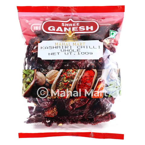 Kashmiri Chilli Whole 100g - Mahal Mart
