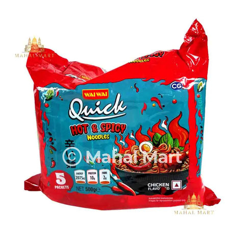 Wai Wai Quick Hot & Spicy Chicken Noodles 5pack