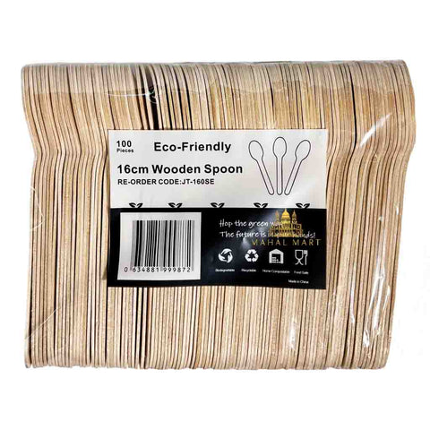 160mm Wooden Spoon 100Pcs